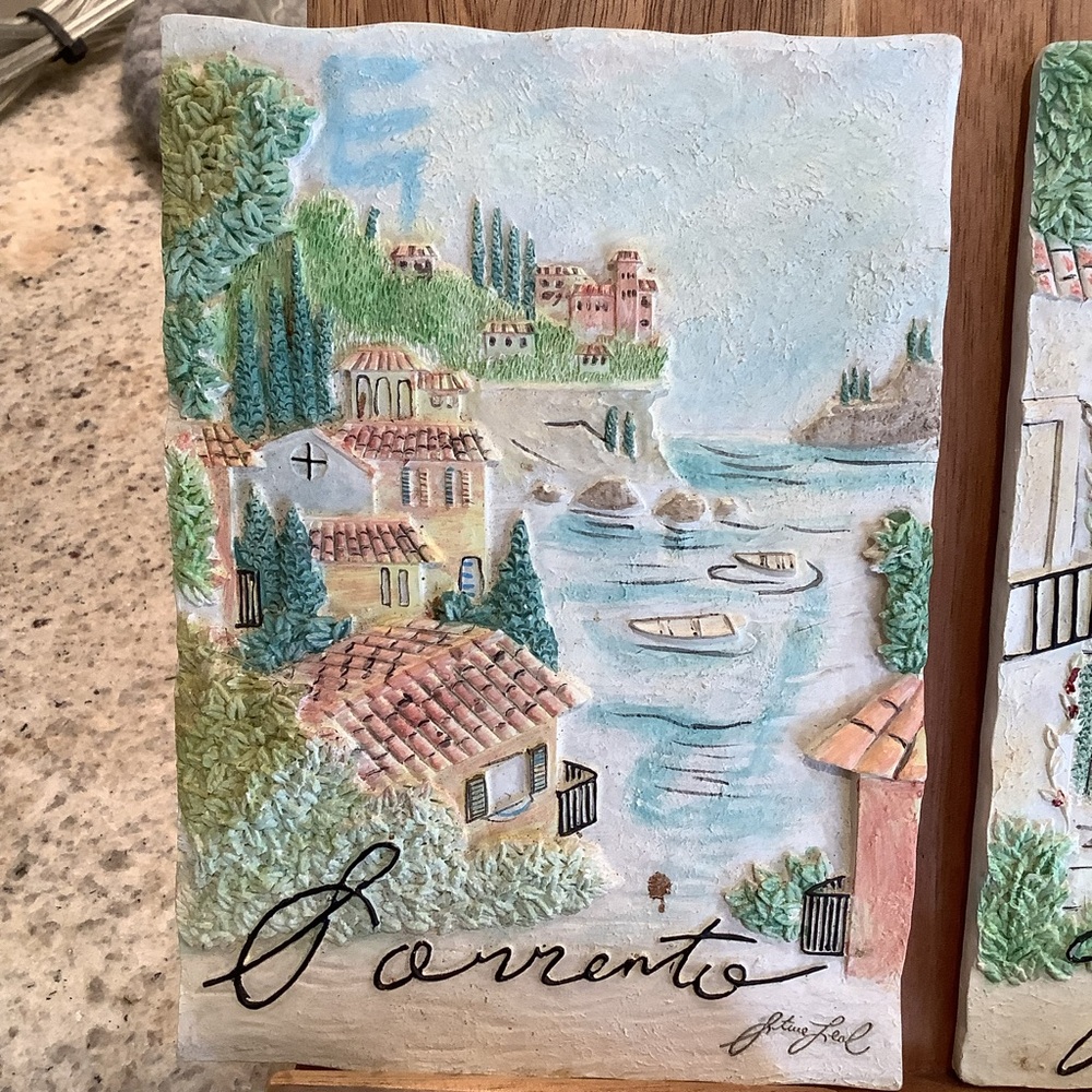 Italian Sorrento and Tuscany Scenic Ceramic Wall Art Tiles - Picture 3 of 6